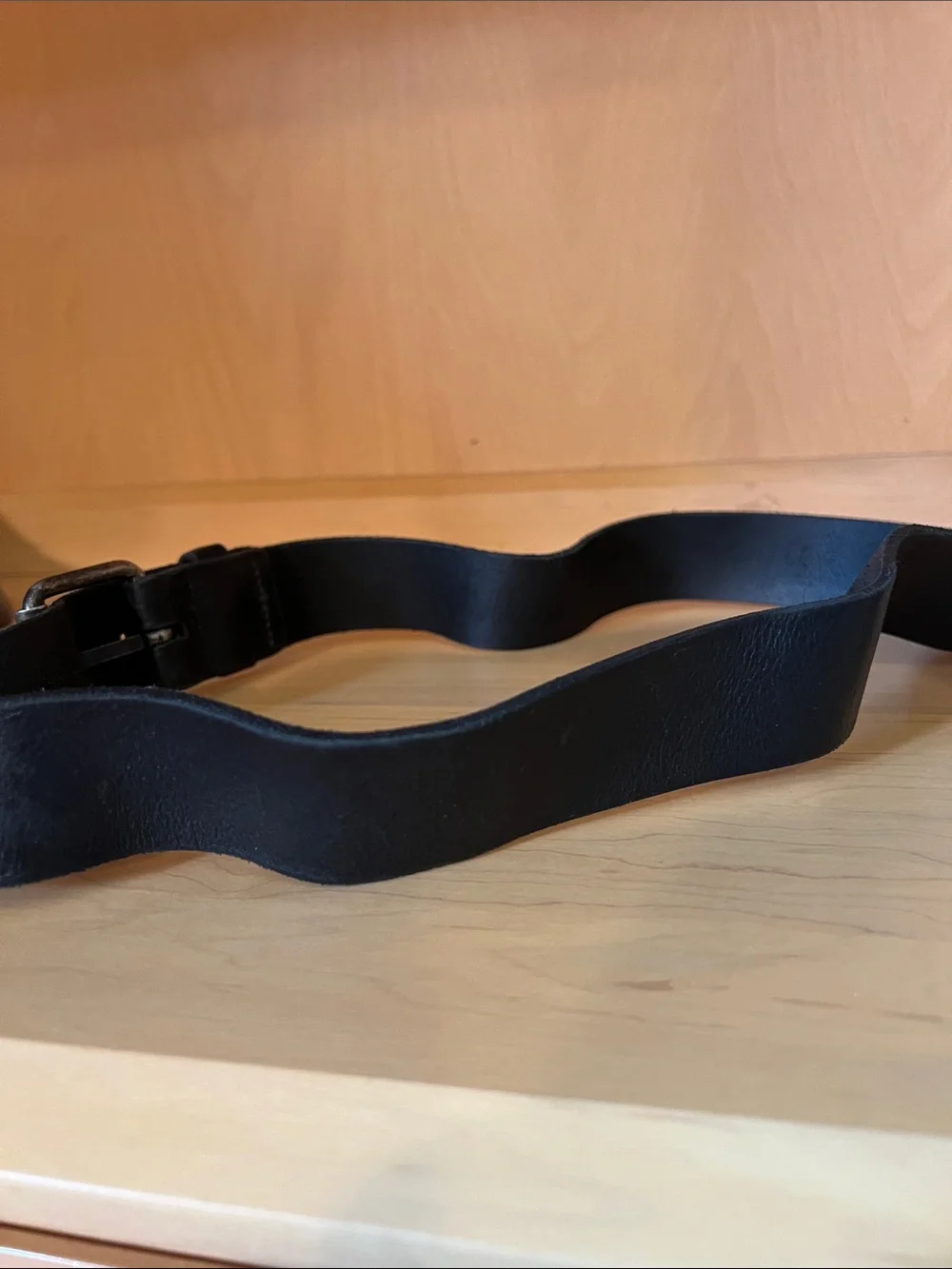 H&M Black Belt with Aged Metal Buckle